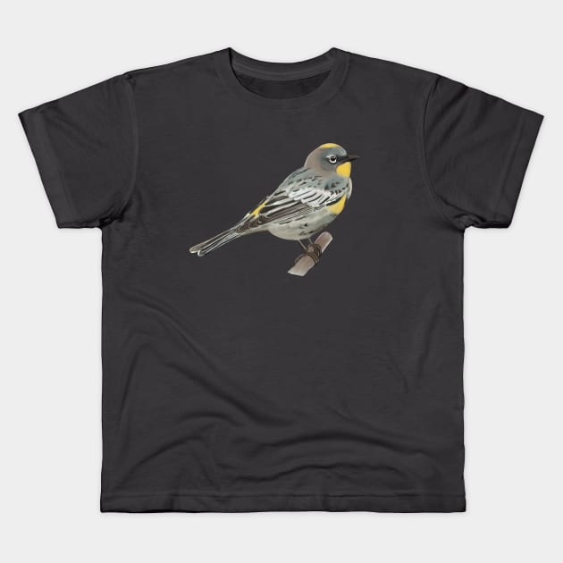 Yellow-Rumped Warbler Digital Painting Kids T-Shirt by MariaWorkman